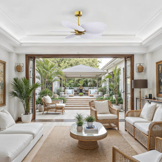 Alessandra Tropical 48" Ceiling Fan in Brushed Brass