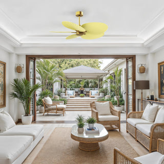 Alessandra Tropical 48" Ceiling Fan in Brushed Brass