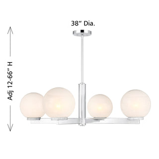 Four Light Chandelier in Chrome