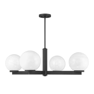 Four Light Chandelier in Matte Black
