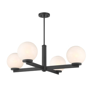 Four Light Chandelier in Matte Black