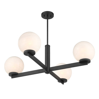 Four Light Chandelier in Matte Black