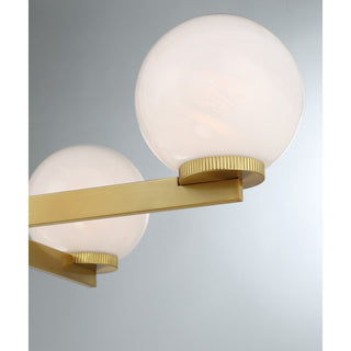 Four Light Chandelier in Natural Brass
