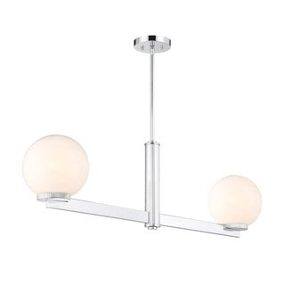 Two Light Linear Chandelier in Chrome