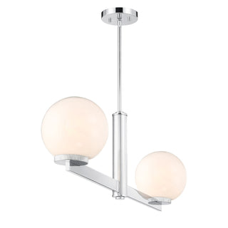 Two Light Linear Chandelier in Chrome