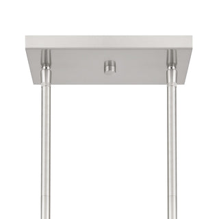 Three Light Linear Chandelier in Brushed Nickel