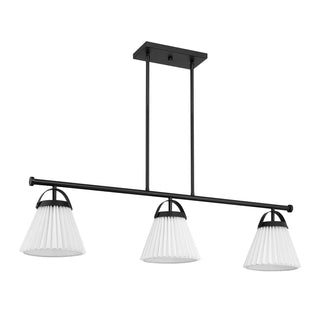 Three Light Linear Chandelier in Matte Black