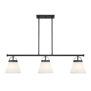 Three Light Linear Chandelier in Matte Black
