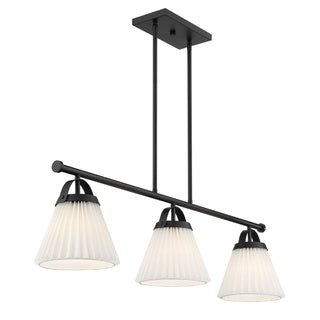 Three Light Linear Chandelier in Matte Black