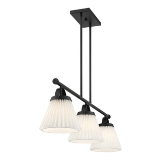Three Light Linear Chandelier in Matte Black