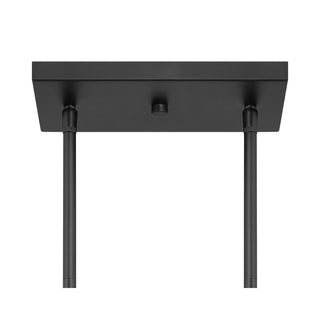 Three Light Linear Chandelier in Matte Black