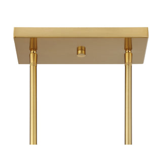 Three Light Linear Chandelier in Natural Brass