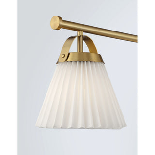 Three Light Linear Chandelier in Natural Brass
