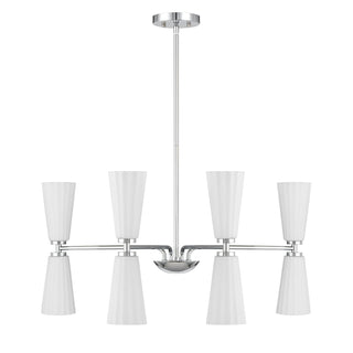 Eight Light Chandelier in Chrome