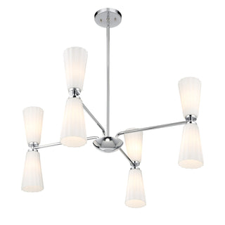 Eight Light Chandelier in Chrome