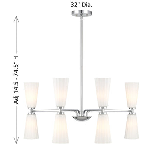 Eight Light Chandelier in Chrome