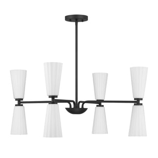 Eight Light Chandelier in Matte Black