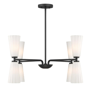 Eight Light Chandelier in Matte Black