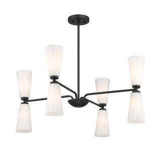 Eight Light Chandelier in Matte Black