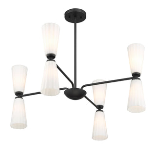 Eight Light Chandelier in Matte Black