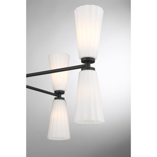 Eight Light Chandelier in Matte Black