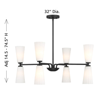 Eight Light Chandelier in Matte Black