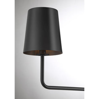 Four Light Linear Chandelier in Matte Black