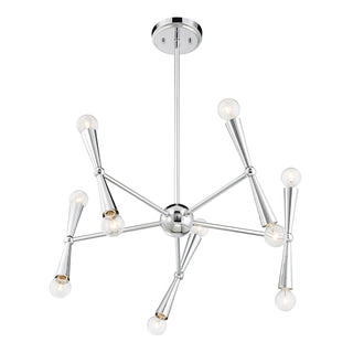 Ten Light Chandelier in Chrome