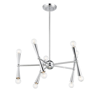 Ten Light Chandelier in Chrome