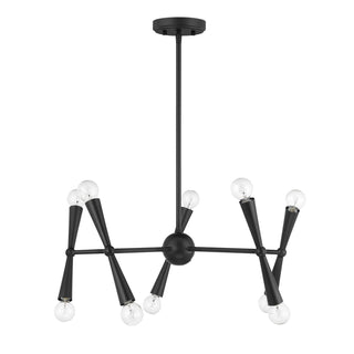 Ten Light Chandelier in Matte Black