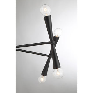 Ten Light Chandelier in Matte Black