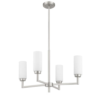 Four Light Chandelier in Brushed Nickel
