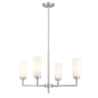 Four Light Chandelier in Brushed Nickel