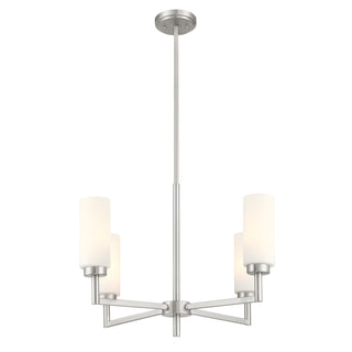 Four Light Chandelier in Brushed Nickel
