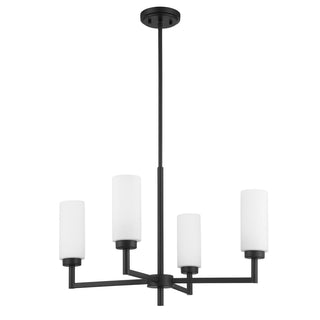 Four Light Chandelier in Matte Black