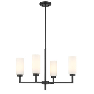 Four Light Chandelier in Matte Black