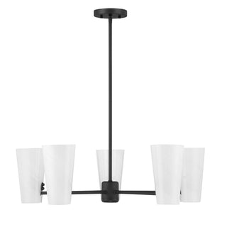 Five Light Chandelier in Matte Black