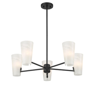 Five Light Chandelier in Matte Black