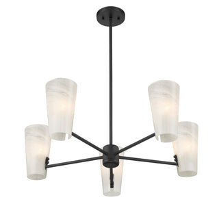 Five Light Chandelier in Matte Black