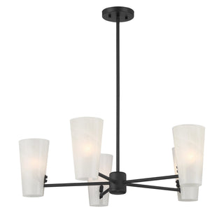 Five Light Chandelier in Matte Black