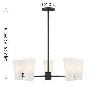 Five Light Chandelier in Matte Black