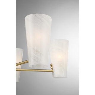 Five Light Chandelier in Natural Brass