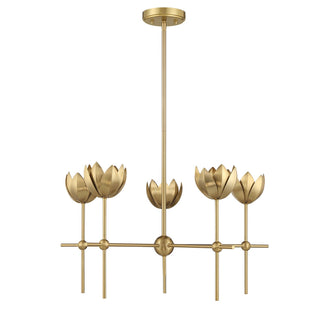 LED Chandelier in Natural Brass