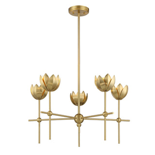 LED Chandelier in Natural Brass
