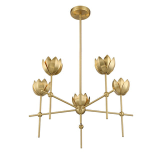 LED Chandelier in Natural Brass