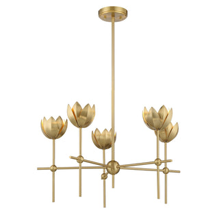 LED Chandelier in Natural Brass