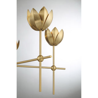 LED Chandelier in Natural Brass