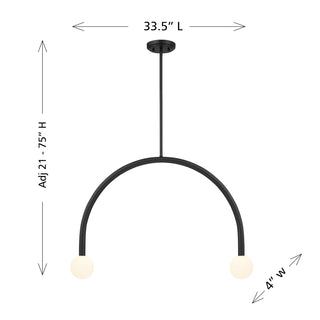 LED Chandelier in Matte Black