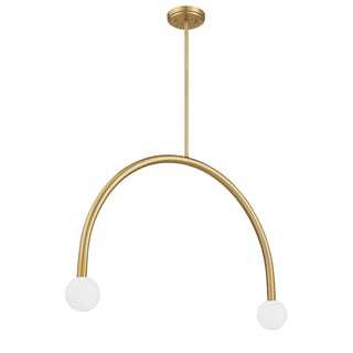 LED Chandelier in Natural Brass