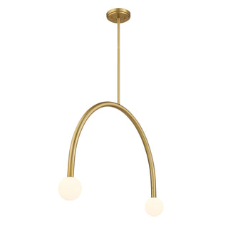 LED Chandelier in Natural Brass
